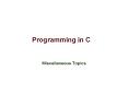 Programming in C PowerPoint PPT Presentation