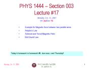 PHYS 1444-003, Fall 2005