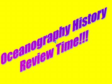 Oceanography History