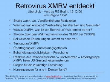 Retrovirus XMRV entdeckt 