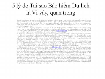Bảo hiểm du lịch