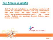 Top hotels in ladakh
