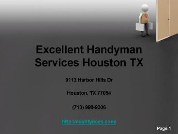 Excellent Handyman Services Houston TX