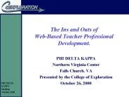 The Ins and Outs of Web-Based Teacher Professional Development.