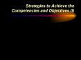 Strategies to Achieve the Competencies and Objectives (I) PowerPoint PPT Presentation