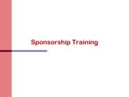 Sponsorship Training