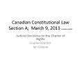 Canadian Constitutional Law Section A; March 9, 2013 (supplemental) PowerPoint PPT Presentation