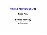 Finding Your Dream Job