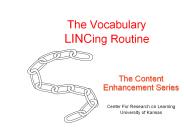 The Vocabulary LINCing Routine