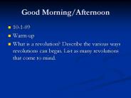 Good Morning/Afternoon