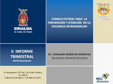 CONSEJO ESTATAL PARA LA PREVENCI