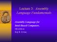Lecture 3: Assembly Language Fundamentals PowerPoint PPT Presentation