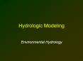 Hydrologic Modeling PowerPoint PPT Presentation