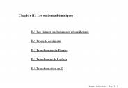 Chapitre II : Les outils math