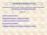 GRANDEURS ET MESURES AU CYCLE 3