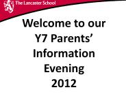 Welcome to our Y7 Parents