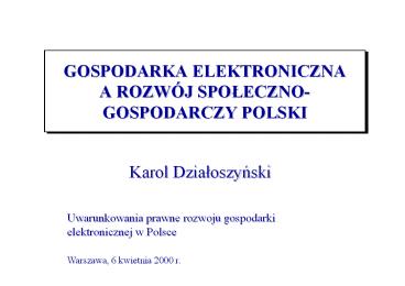 GOSPODARKA ELEKTRONICZNA A ROZW