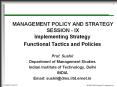 MANAGEMENT POLICY AND STRATEGY SESSION - IX PowerPoint PPT Presentation