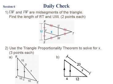 Session 6   Daily Check