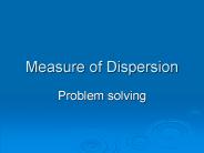 Measure of Dispersion