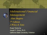 Multinational Financial Management Alan Shapiro 7th Edition J.Wiley