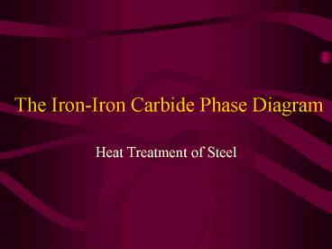 The Iron-Iron Carbide Phase Diagram