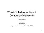 CS 640: Introduction to Computer Networks