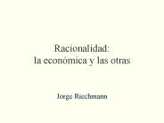 Racionalidad: la econ