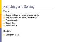 Searching and Sorting