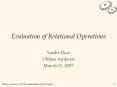 Evaluation of Relational Operations PowerPoint PPT Presentation