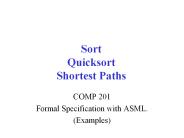 Sort Quicksort Shortest Paths