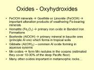 Oxides - Oxyhydroxides