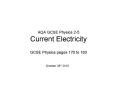 AQA GCSE Physics 2-5 Current Electricity PowerPoint PPT Presentation