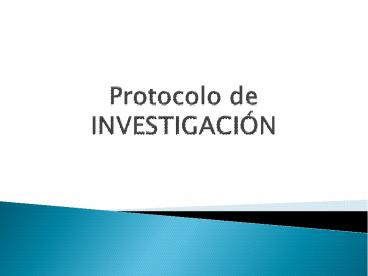 Protocolo de INVESTIGACI