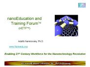 nanoEducation and Training Forum?