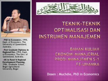 Teknik-teknik optimalisasi dan instrumen manajemen
