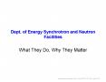 Dept. of Energy Synchrotron and Neutron Facilities PowerPoint PPT Presentation