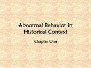 Abnormal Behavior in Historical Context