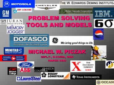 PROBLEM SOLVING TOOLS AND MODELS