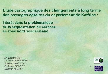Etude cartographique des changements 