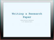 Writing a Research Paper
