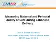 Measuring Maternal and Perinatal Quality of Care during Labor and Delivery PowerPoint PPT Presentation