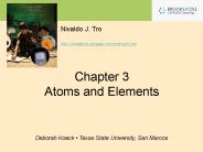 Chapter 3 Atoms and Elements