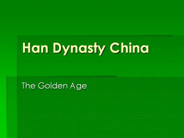 Han Dynasty China