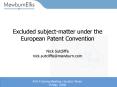 Excluded subject-matter under the European Patent Convention Nick Sutcliffe nick.sutcliffe@mewburn.com PowerPoint PPT Presentation