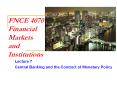FNCE 4070 Financial Markets and Institutions PowerPoint PPT Presentation