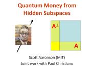 Quantum Money from Hidden Subspaces