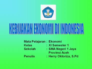 Mata Pelajaran: Ekonomi