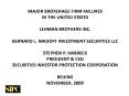 MAJOR BROKERAGE FIRM FAILURES IN THE UNITED STATES LEHMAN BROTHERS INC. BERNARD L. MADOFF INVESTMENT SECURITIES LLC STEPHEN P. HARBECK PRESIDENT PowerPoint PPT Presentation