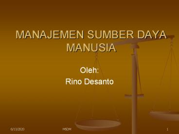 MANAJEMEN SUMBER DAYA MANUSIA